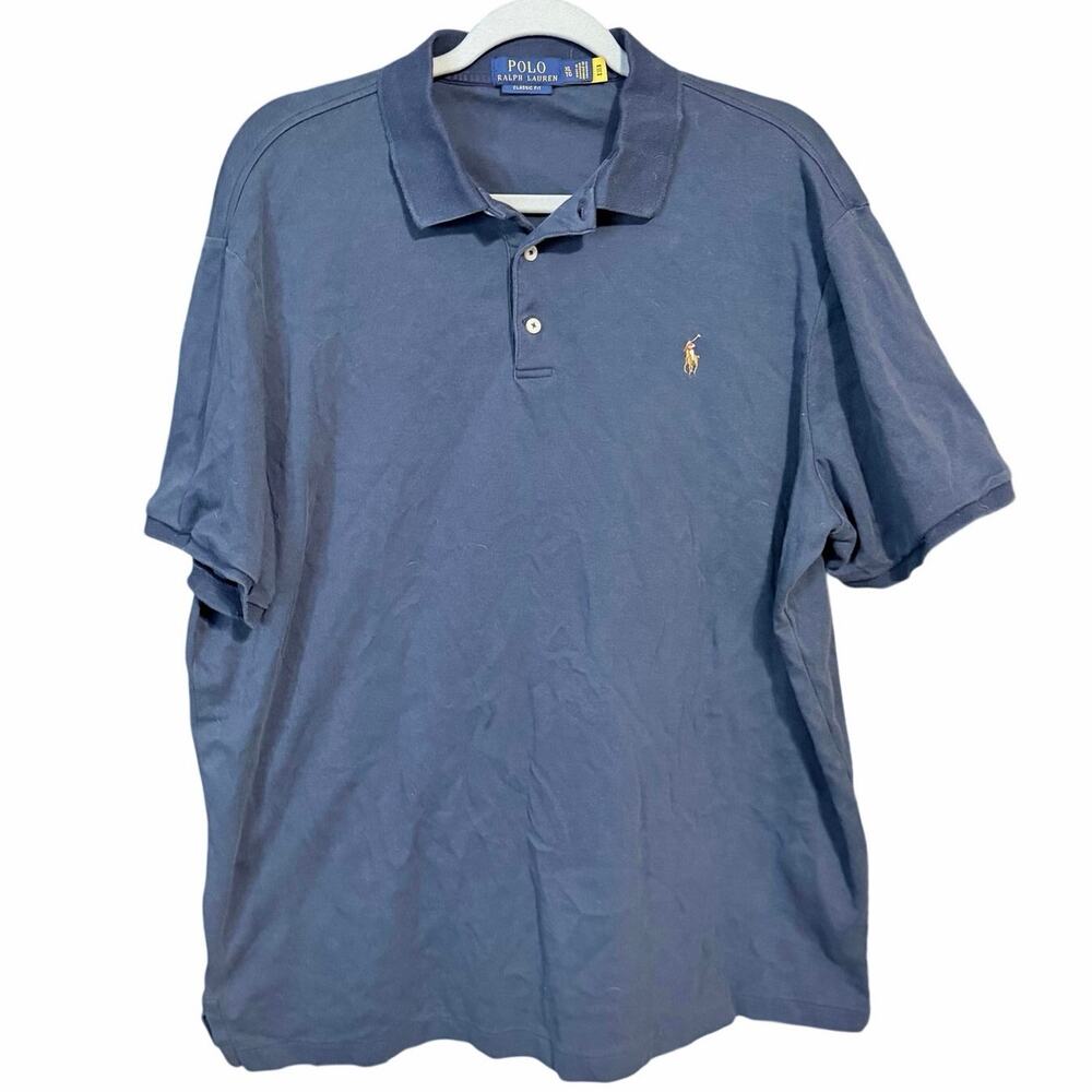 Polo Ralph Lauren slate blue short sleeve collared shirt classic fit XL preppy
